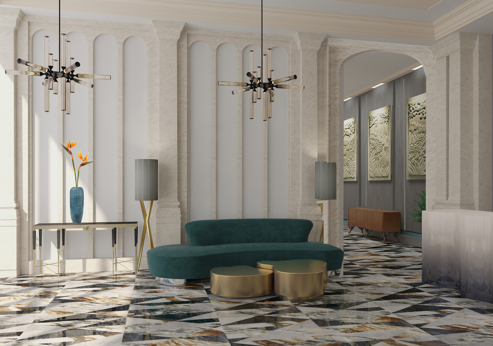 Главное лобби ЖК БРОДСКИЙ. Конкурсное предложение.